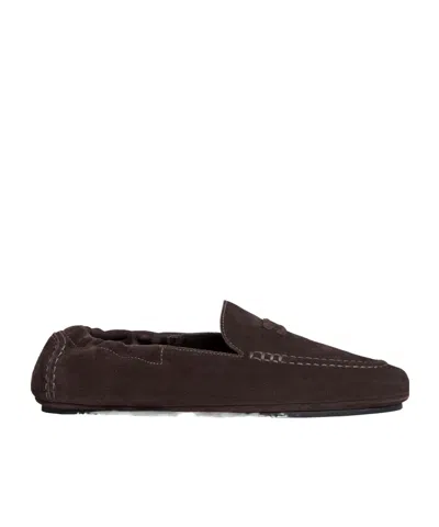 Celine Triomphe Loafer With Elastic Insert In Brown
