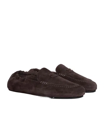 Celine Triomphe Loafer With Elastic Insert In Brown
