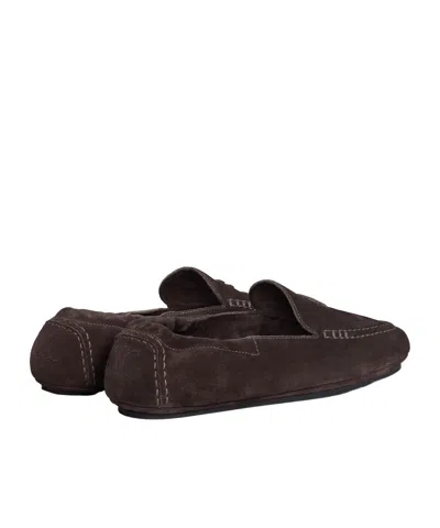 Celine Triomphe Loafer With Elastic Insert In Brown