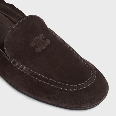 Celine Triomphe Loafer With Elastic Insert In Brown