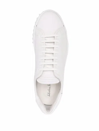 Ferragamo Logo Low-top Sneakers In White