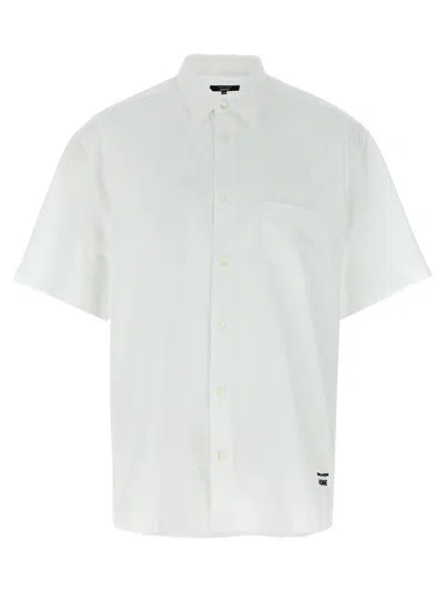 Comme Des Garçons Logo Embroidery Shirt In White
