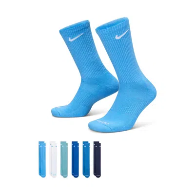 Nike Men's Everyday Plus Cushioned Training Crew Socks (6 Pairs) In Blue