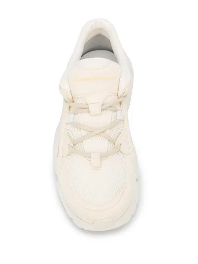 Ferragamo Panelled Chunky Sneakers In White