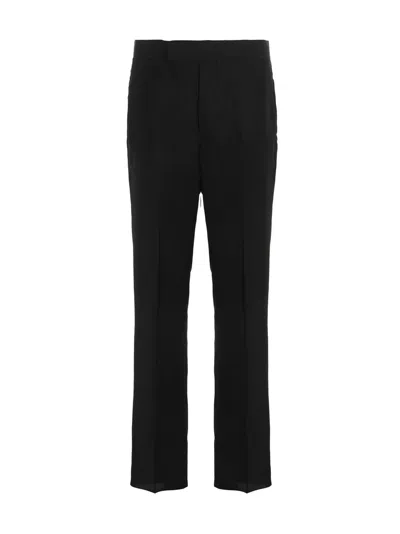 Sapio 'straight Leg' Woven Trousers With Belt Loops In Black