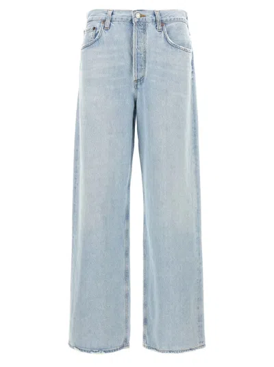 Agolde Low Slung Baggy Jeans Light Blue In Blue