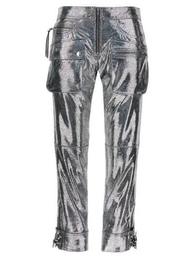 Isabel Marant Trousers Featuring Adjustable Straps And Metallic Finish In Silver