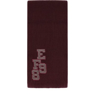 Elisabetta Franchi Rouge Noir Ribbed Scarf In White