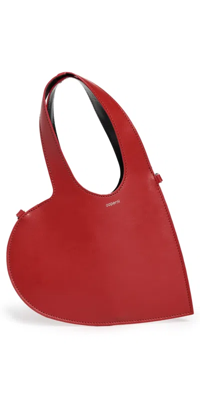 Coperni Heart-shaped Red Calfskin Tote Bag With Adjustable Handle In Red