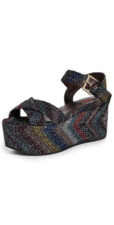 Missoni Julia Caperdoni Sequined Platform Sandals In Multi