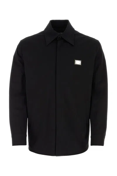 Dolce & Gabbana Men's Cotton Blend Shirt With Logo In Black