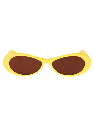 Jacquemus Oval-frame Sunglasses In Yellow