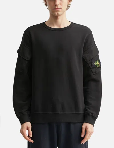 Stone Island Round Neck Jumper In Black