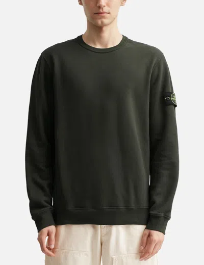 Stone Island Crewneck Sweater With Pockets In Green