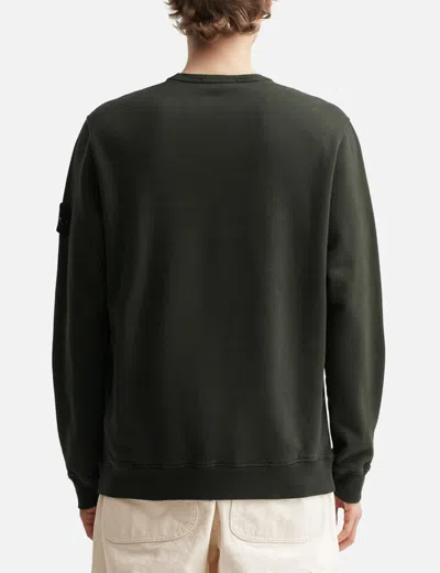 Stone Island Crewneck Sweater With Pockets In Green