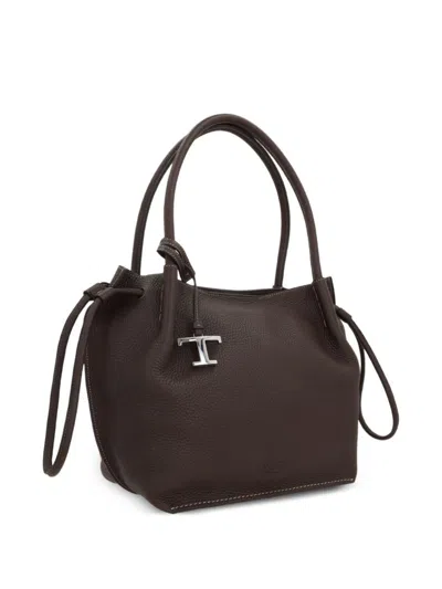 Tod's Medium Leather Bucket In Brown
