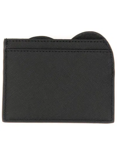 Vivienne Westwood Heart Card Holder Small Leather Goods Black In Gray