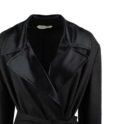 Alberta Ferretti Gray Duster In Lightweight Wool In Black