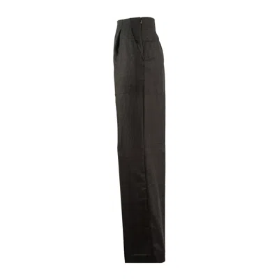 Alberta Ferretti Light Wool Gray Pants In Gray