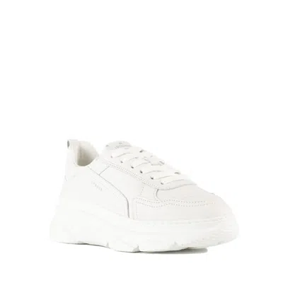 Copenhagen Leather Panelled Platform Sneakers In White