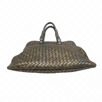Pre-owned Bottega Veneta Intrecciato Brown Silver Gray Intrecciato Handbag Tote Bag ()