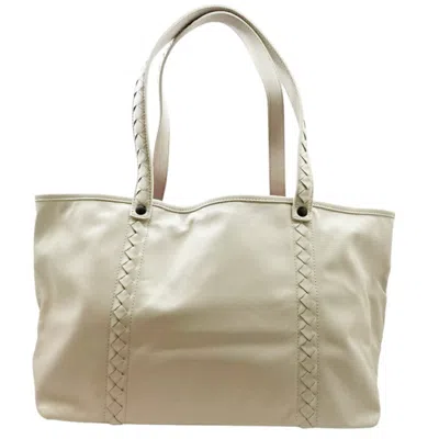 Pre-owned Bottega Veneta Light Gray Orange Leather Handbag Tote Bag ()