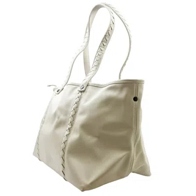 Pre-owned Bottega Veneta Light Gray Orange Leather Handbag Tote Bag ()