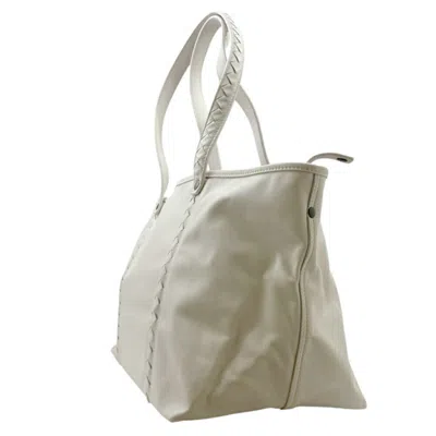 Pre-owned Bottega Veneta Light Gray Orange Leather Handbag Tote Bag ()