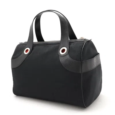 Pre-owned Bvlgari Black Canvas Leather Handbag Tote Bag ()