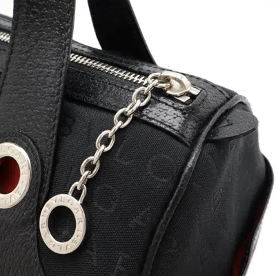 Pre-owned Bvlgari Black Canvas Leather Handbag Tote Bag ()