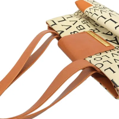 Pre-owned Bvlgari Logomania Brown Ivory Canvas Leather Handbag Tote Bag ()
