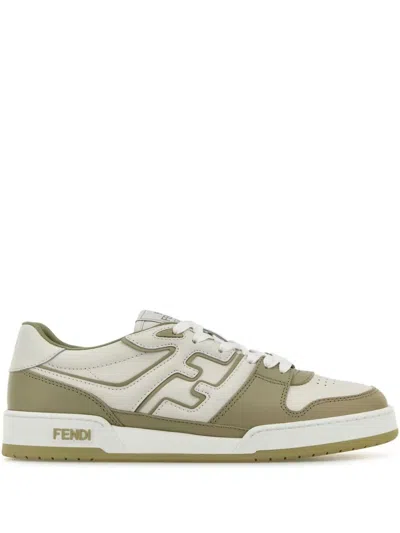 Fendi Men Leather Sneakers With Ff Lateral Logo In Multi
