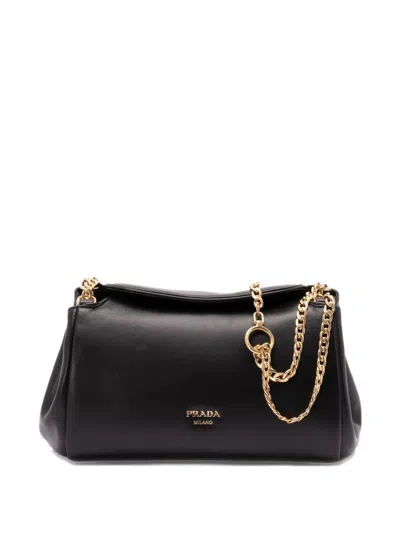 Prada Tumulte Small Chain-strap Leather Shoulder Bags In Black
