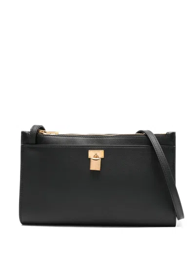 Tom Ford Natural Grain Leather Padlock Mini Bag On Strap In Black