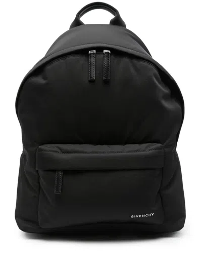 Givenchy Black Backpack With Adjustable Shoulder Straps And Logo On Front In Tech Fabric Man