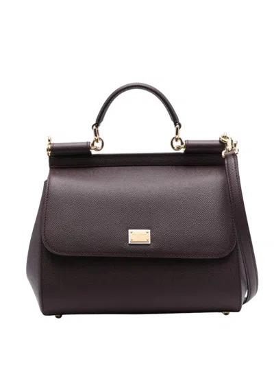 Dolce & Gabbana Large Wine-colored Sicily Hand Bag In Multi