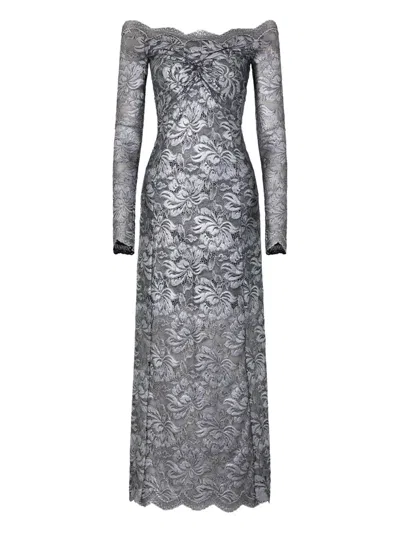 Rabanne Long Lace Dress In Silver