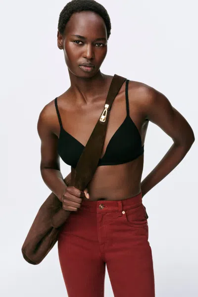 Gabriela Hearst Small Hobo Bag In Dark Brown Suede In Brown