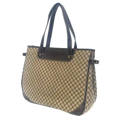 Pre-owned Celine Beige Brown Canvas Leather Tote Bag ()