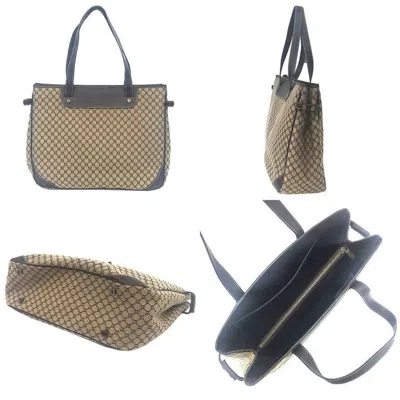 Pre-owned Celine Beige Brown Canvas Leather Tote Bag ()