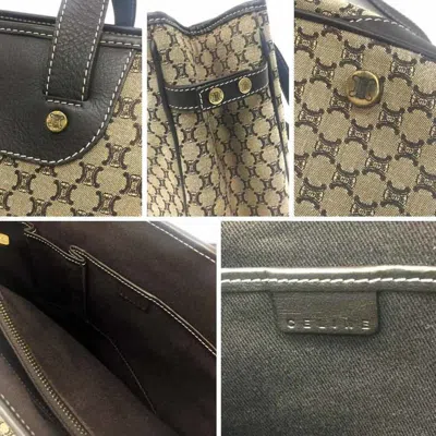 Pre-owned Celine Beige Brown Canvas Leather Tote Bag ()
