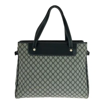 Pre-owned Celine Black Gray Canvas Leather Handbag Tote Bag ()
