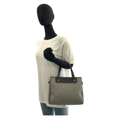Pre-owned Celine Black Gray Canvas Leather Handbag Tote Bag ()