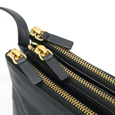 Pre-owned Celine Black Leather Pochette Pouch Shoulder Bag ()