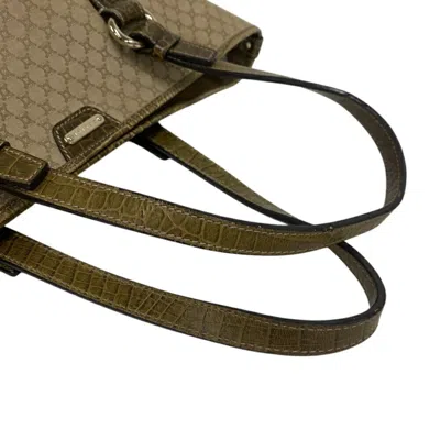 Pre-owned Celine Macadam Gold Green Khaki Nylon Tote Bag ()