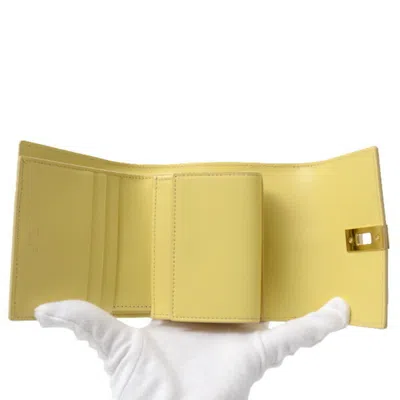Pre-owned Celine Yellow Leather Wallet (tri-fold) ()