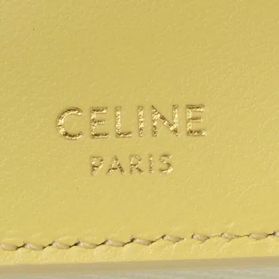 Pre-owned Celine Yellow Leather Wallet (tri-fold) ()