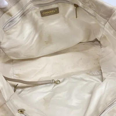 Pre-owned Chanel Beige Silver Nylon Tote Bag ()