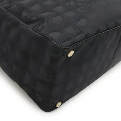 Pre-owned Chanel Black Nylon Jacquard Leather Shoulder Bag Tote Bag ()