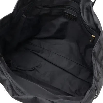Pre-owned Chanel Black Nylon Jacquard Leather Shoulder Bag Tote Bag ()